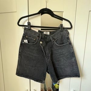 Agolde Criss-Cross Waist Upsized Jean Shorts
